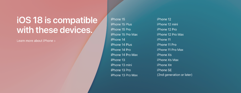 아이폰 iOS 18 업데이트 내용 및 날짜 / 지원기기 2 아이폰 IOS18 업데이트 지원기기1